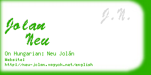 jolan neu business card